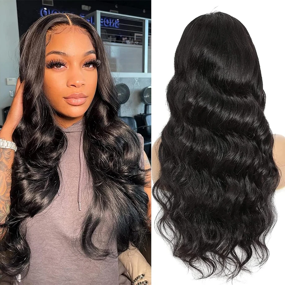 

180 Density 13x4 HD Transparent Body Wave Lace Front Wig Human Hair Brazilian 30 32 36 Inch 13x6 Lace Frontal Wigs For Women