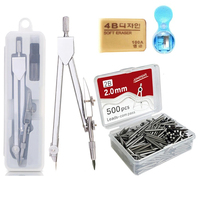 Metal Compass Set Drafting Compass with Replacement Refill for Students Exam Drawing Tools Stationery Compasso Geometry Compas