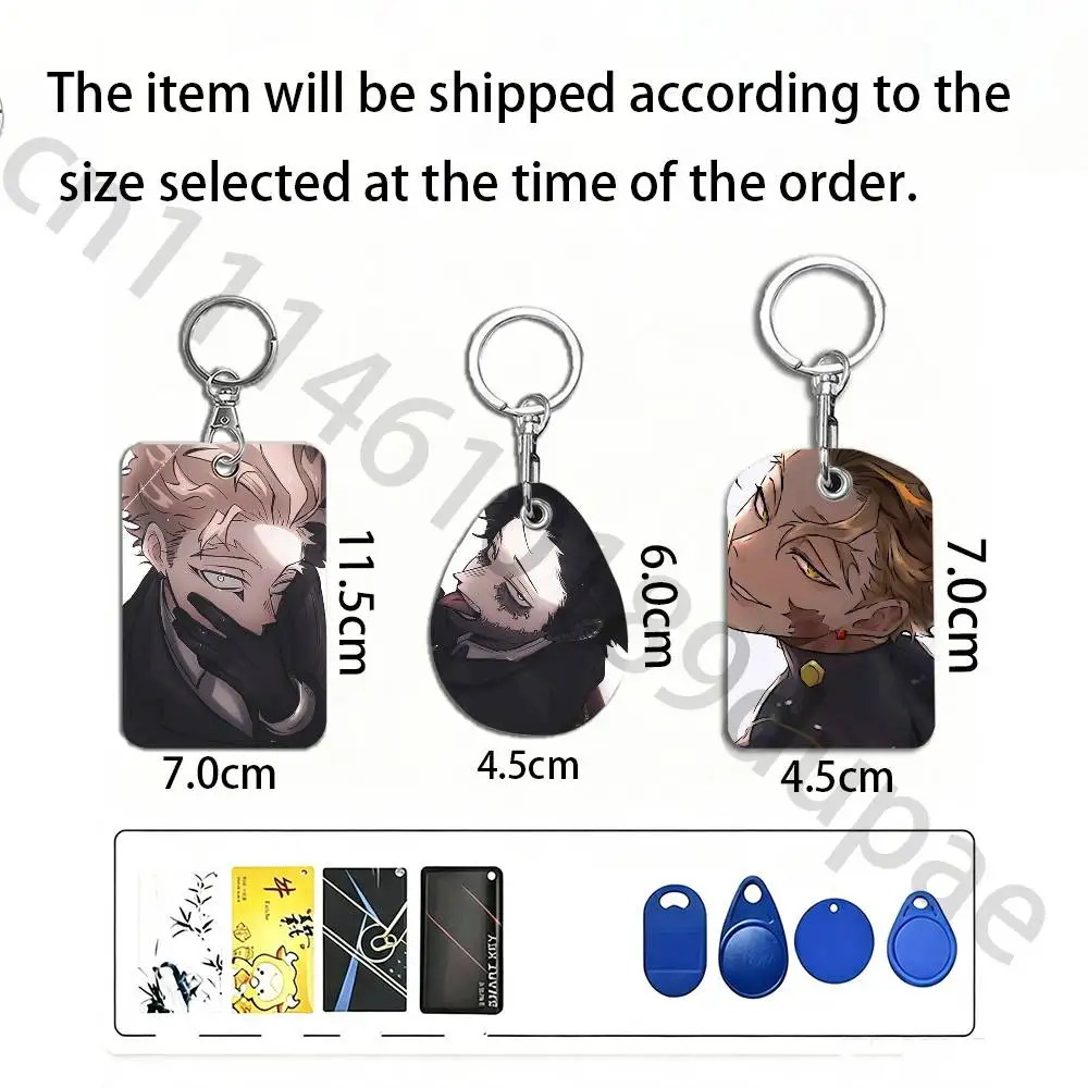 My H-Hero Anime Hawks Protective Printed Leather Card Case Metal Keychain for Bank Credit Bus Subway ID Cards