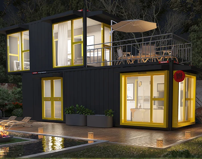 Prefabricated Portable Prefab Villa, Container Homestay, anti-earthquake box home, flood relief container building Modular