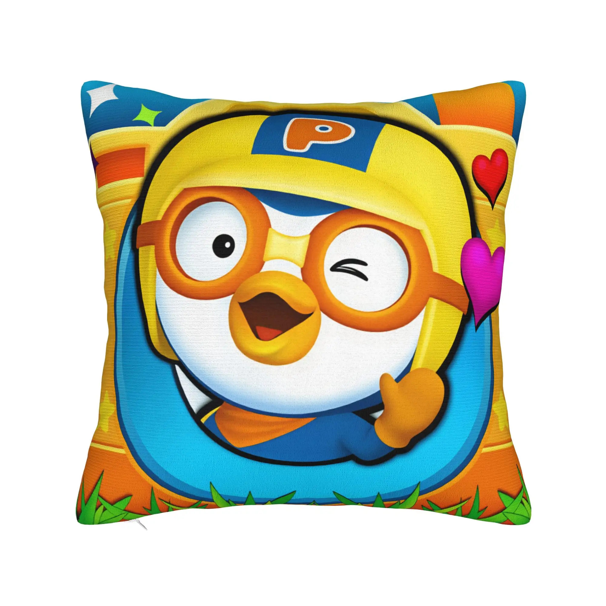 Cartoon P-PororoS Pillow Case  Retro Trendy Pillow Cover Custom Pillowcases For Sofa Car Home Decor
