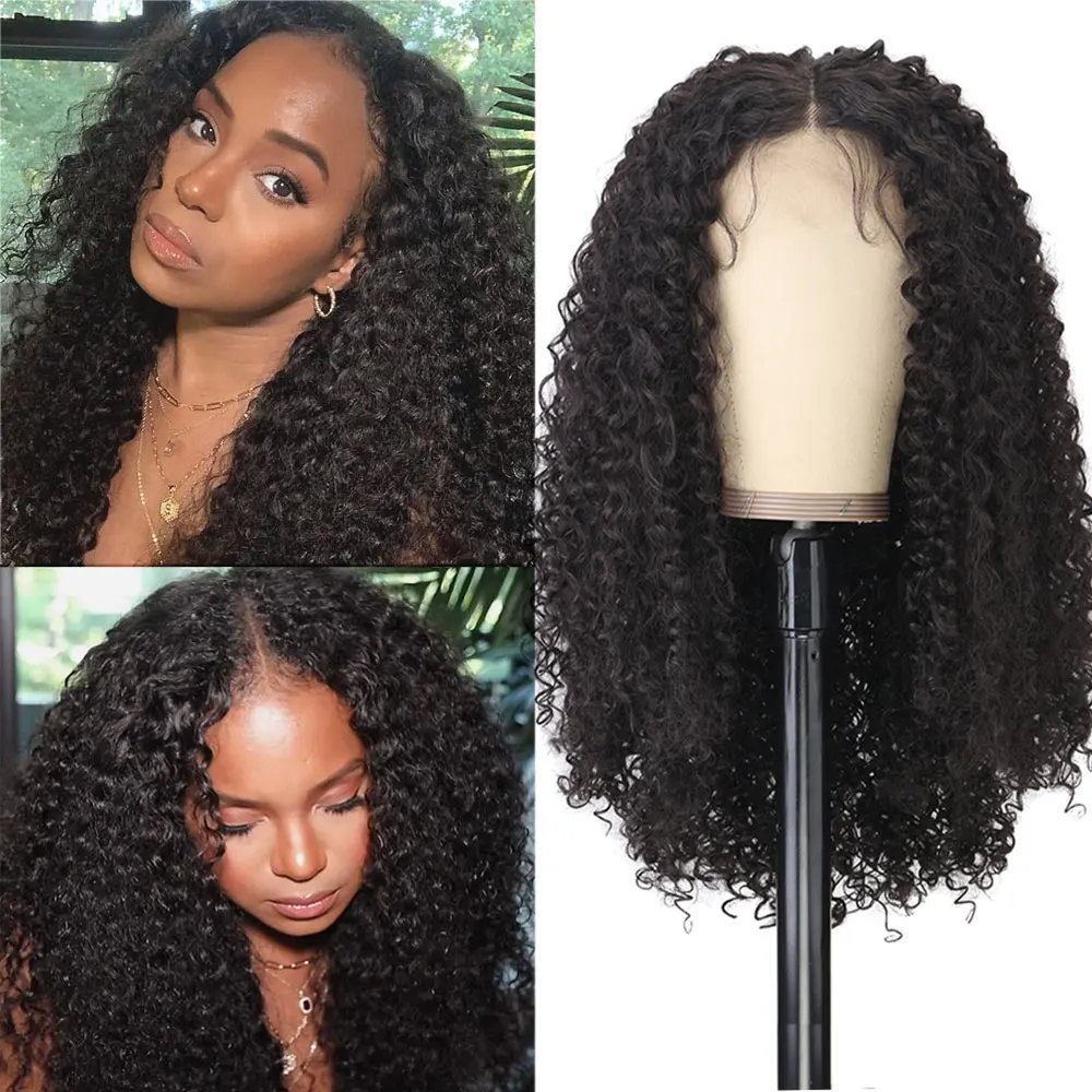 Curly Synthetic Lace Front Wig For Black Women Long Black/Brown Highlight Lace Wig Heat Resistant Synthetic Wig With Baby Hair