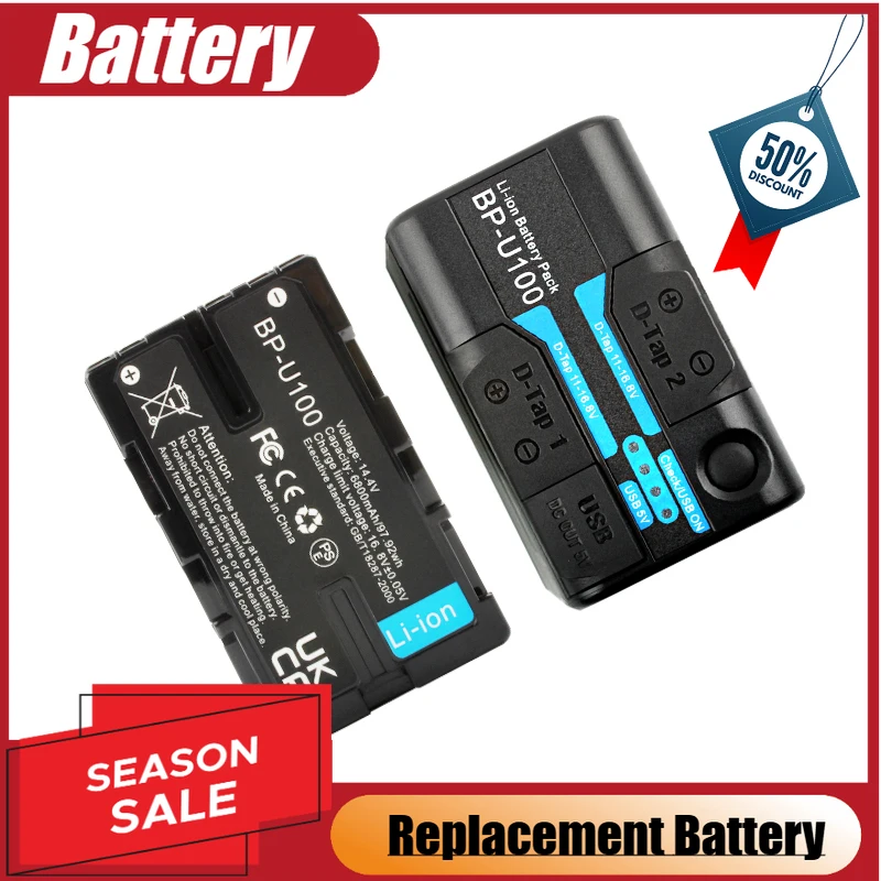 

Аккумулятор для камеры 14,4 В, 6800 мАч BP-U100 BP-U90 для камеры Sony EX260 EX200 BP-U30 U60 U70 U90 EX280 Z280 FS5 7 FX6 Z190 EX1R