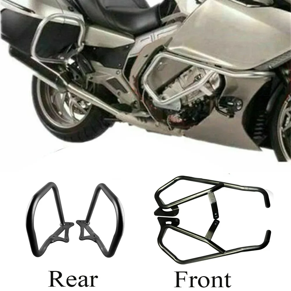 Motorcycle Front & Rear Engine Crash Bar Guard Floor Protection frame Steel For BMW K1600GTL 2011 2012 2013 2014