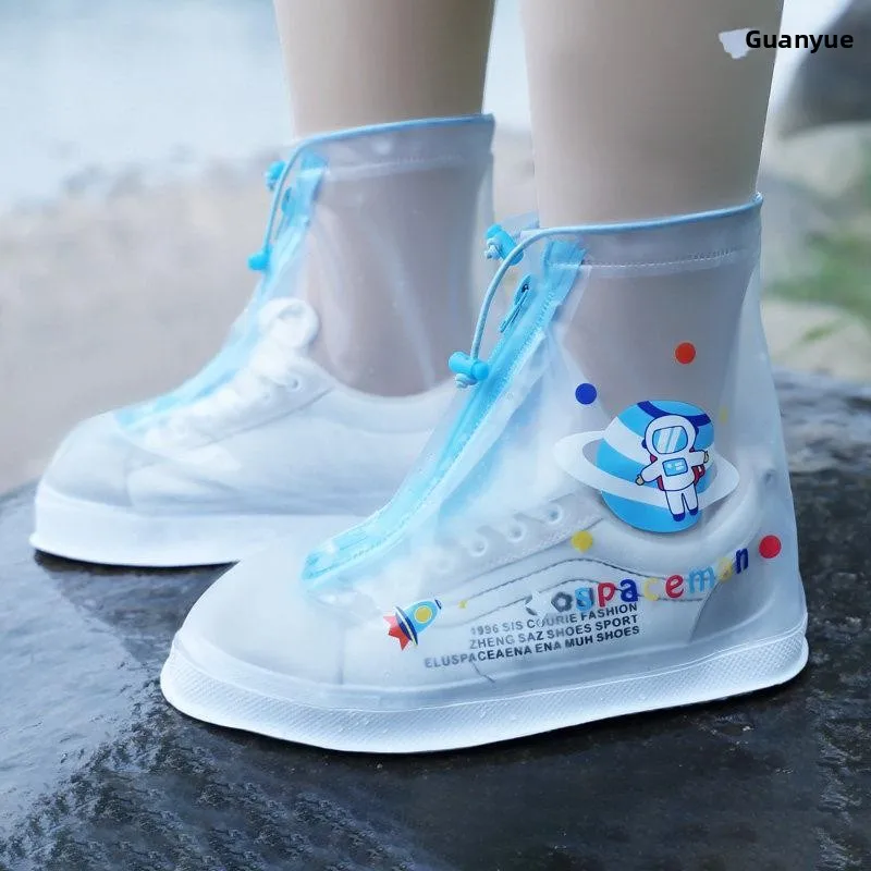 

Children's High-Tube Thickened Wear-Resistant Rain Boot Covers Waterproof Non-Slip Boys Girls Baby School Students Rain Boots