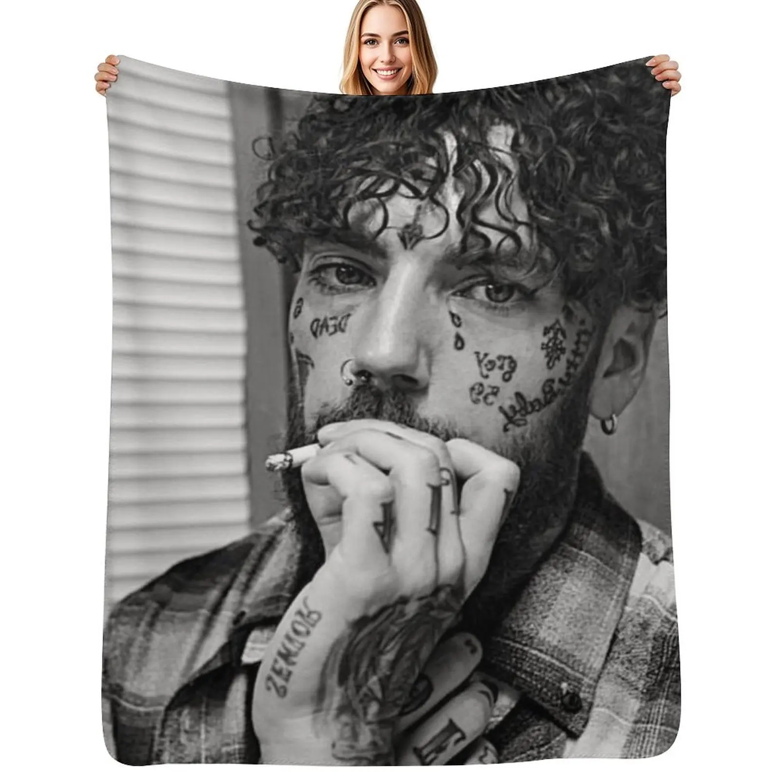 

Scrim Throw Blanket Travel Size Cozy Blanket for Plane Train