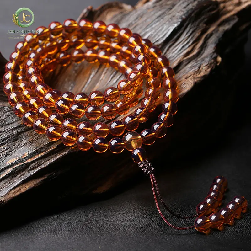 Myanmar Amber Beeswax Bracelet 108 Multi-circle Sweater Chain Men and Women Beads Single Circle Gift Bracelets for Women