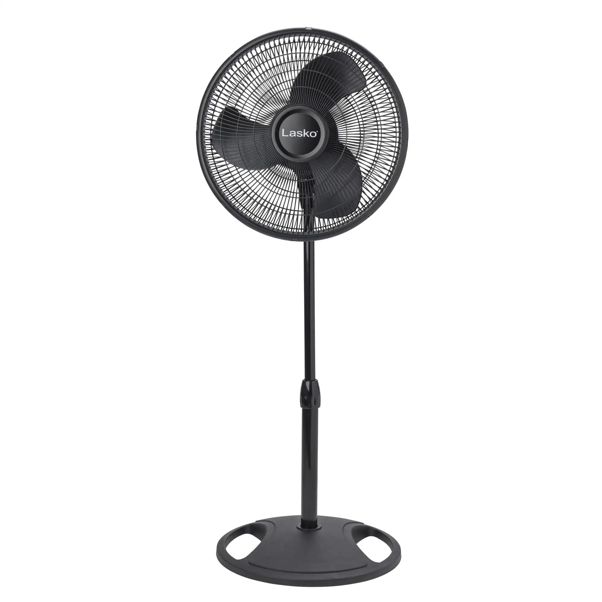 Ventilatore a piedistallo regolabile oscillante Lasko 16 "con 3 velocità, 47" H, nero, S16500, nuovo