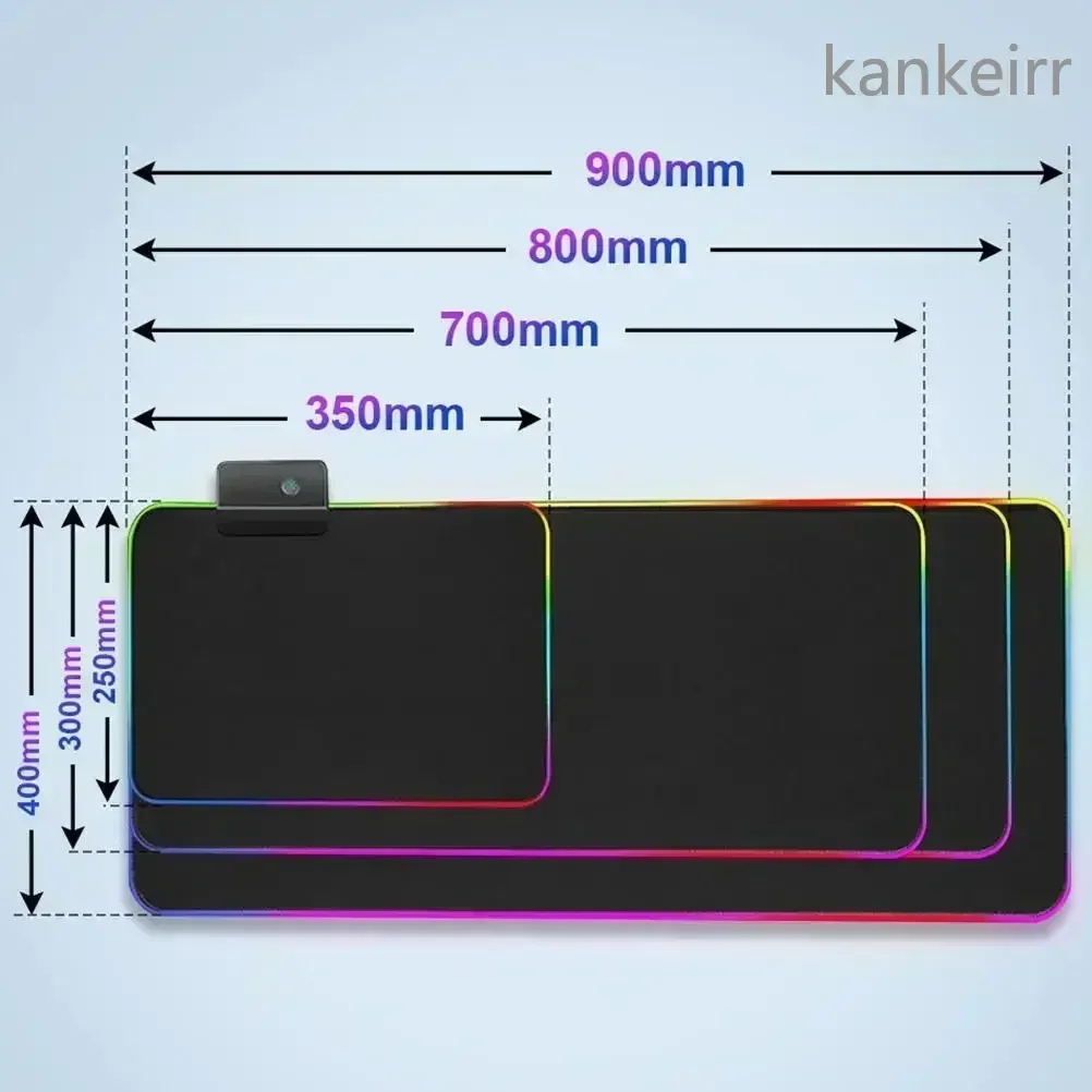 RGB Gaming Muismat Japanse Draak Bureaumat HD Zwart Gamer Accessoires Grote LED Muismat XXL PC Computer Tapijt Met Achtergrondverlichting