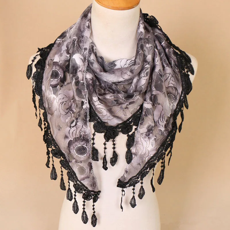 

Summer Church Shawl Lace Veil Rose Scarf Bandana Church Prayer Wedding Mantilla Chapel White Embroidered Hijab Women Scarves