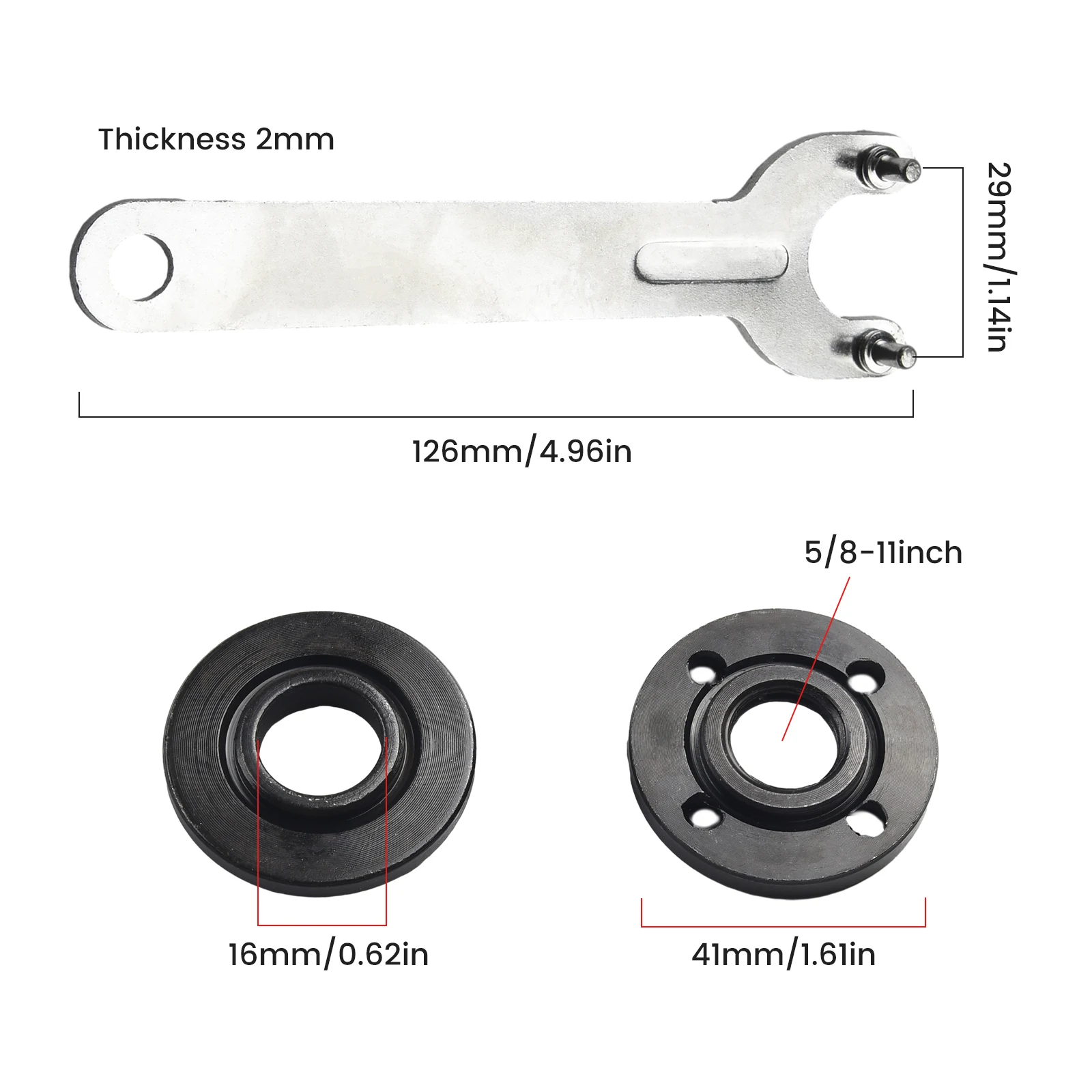 Angle Grinder Flange Lock Nut Pressure Plate 5/8-11 Angle Wrench Spanner Metal Lock Nut For Angle Grinder 224399-1 193465-4