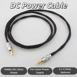 GX16-2 Pin DC Cable OCC Silver Plated 14AWG 2.1/2.5mm for Keces Linear Power Supply Audiocrast