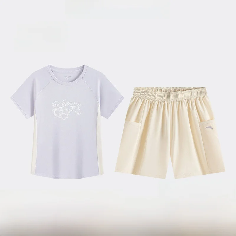 kids-girls'-sportswear-set-summer-new-arrival-comfortable-quick-dry-short-sleeve-shorts-outfit-polyester-fiber-sportswear