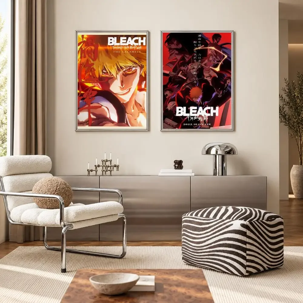 Epic Supernatural Action Anime Bleach Thousand-Year Blood War Poster Self‑Adhesive Waterproof PP Poster Wall Art Home Decor