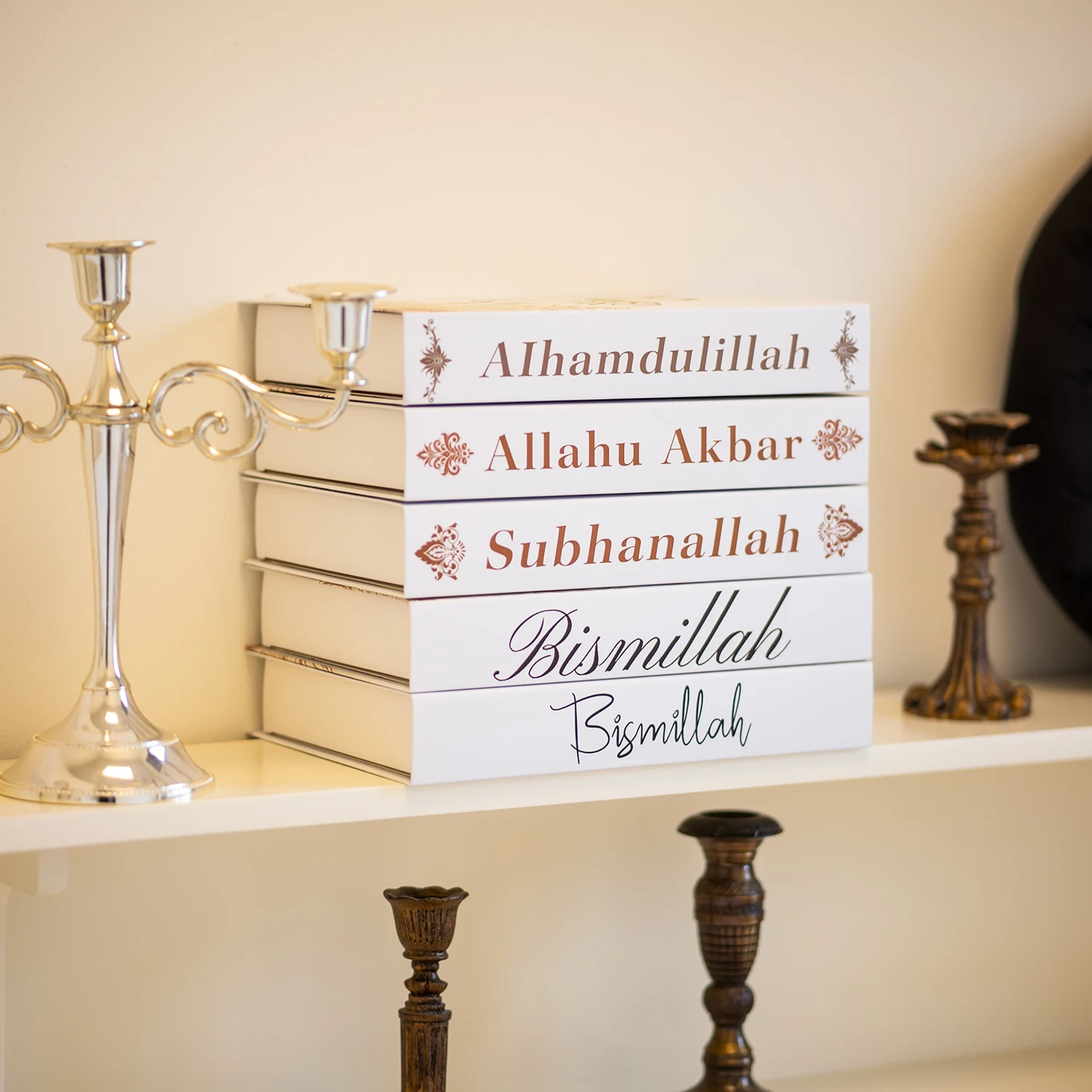 New Islamic Serie Luxury Fake Book Decoration Remote Control Storage Box Fashion Living Room Coffee Table Decoration Accessories