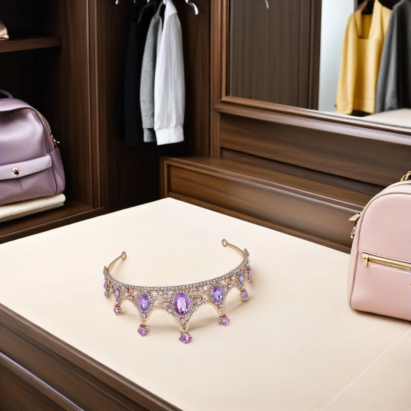 

Rhinestone Tiaras Crystal Crown Wedding Bridal Hair Accessories Elegant Headdress Vintage Style For Women Girls