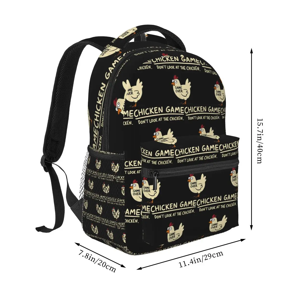 Chicken Game Don't Look At The Chicken Backpack Student Boys Girls BookBag Kids School Bag Laptop Shoulder Bags for Men Women