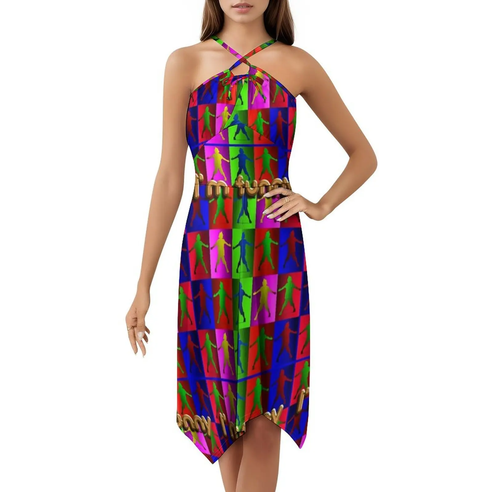 مضحك مهرج Preppy نمط فستان قصير للنساء ألف خط فضفاض صالح فستان يوم غير رسمي مضحك مهرج الجمالية الرجعية خمر مساء #5