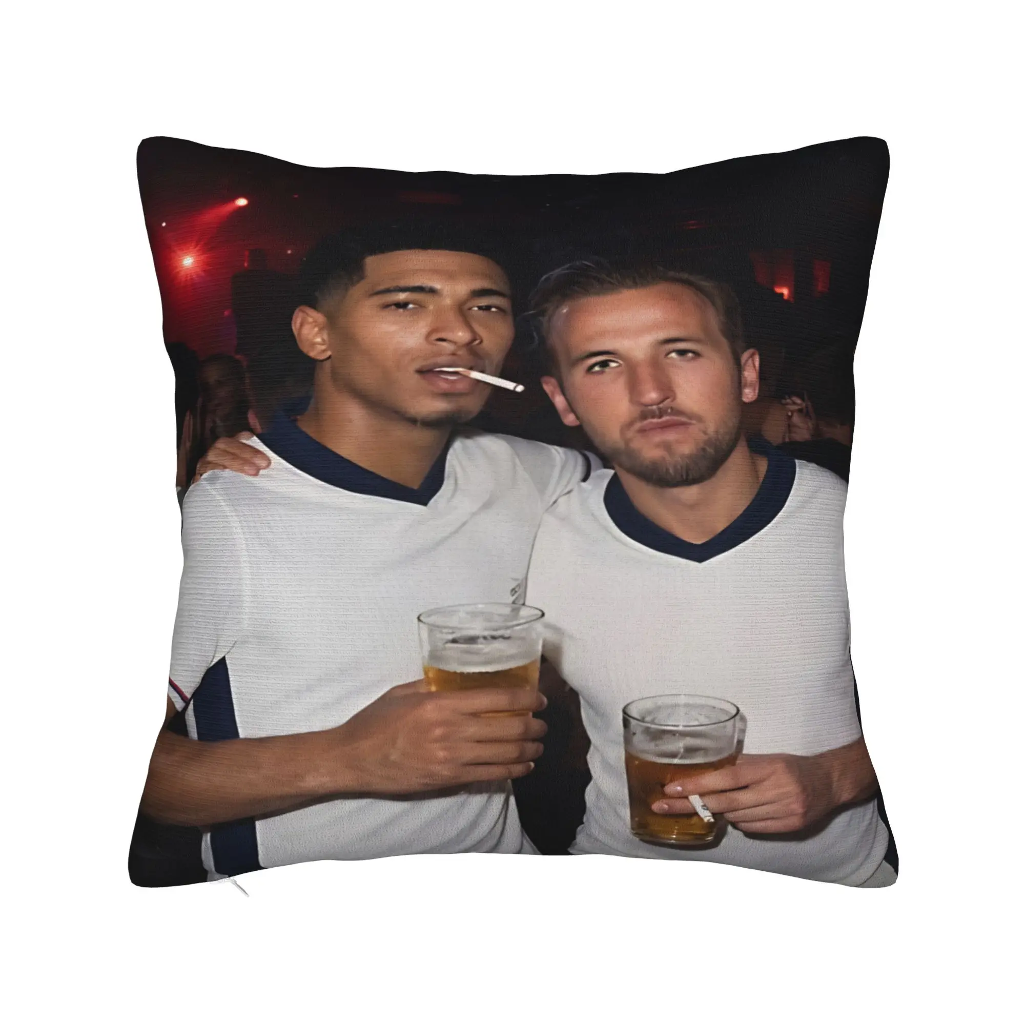 Pillow Case Jude Bellingham Harry Kane Night Club Casual Collage Soft  Pillow Cover For Couch Sofa Bedroom Vintage Pillowcases