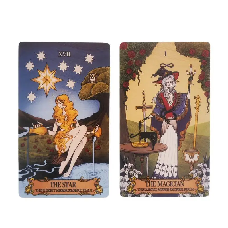 Secret Mirrow Tarot Beginners Board Game With Guide Fortune-Telling Game with Instructions for Cafe Home Wedding Gathering