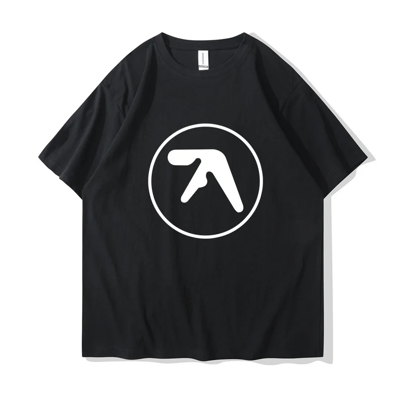 Punk Aphex Twin Print T-Shirt Oversize Hip Hop Men\'s Streetwear Harajuku T Shirt Goth Summer Top Short Sleeve Cotton Clothes Y2k