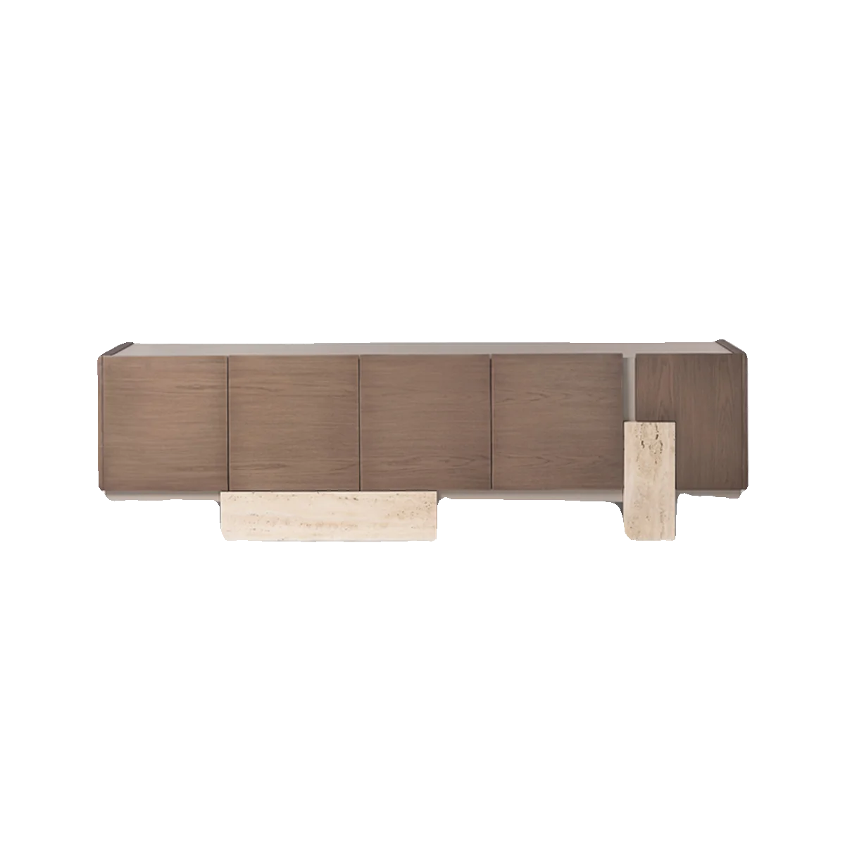 

Modern simple travertine foot dining side cabinet kitchen wall high cabinet floor-to-ceiling household locker