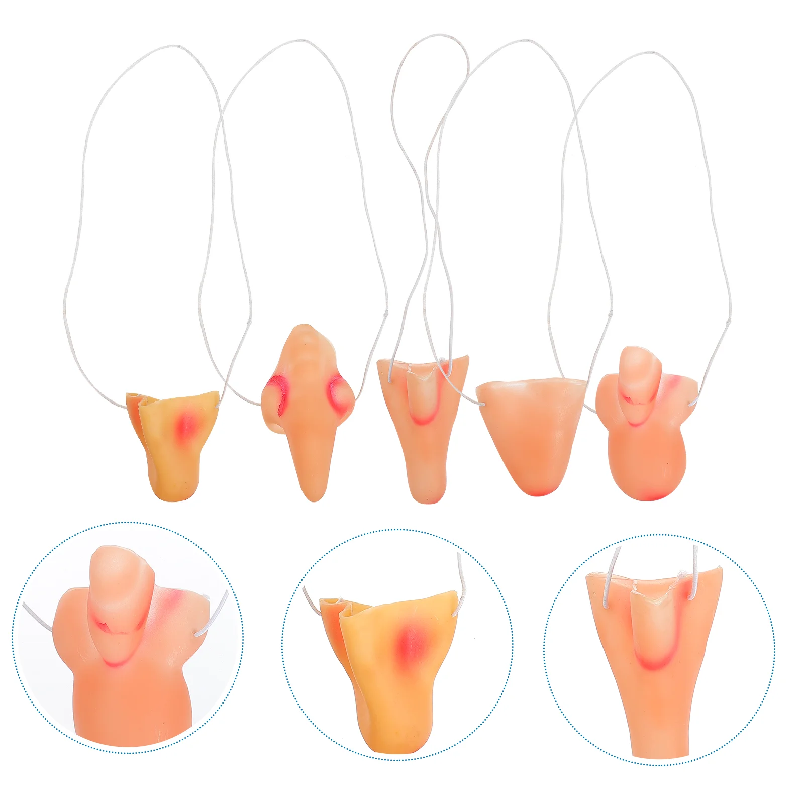 5 Pcs Pointy Nose Witch Cosplay Vinyl Halloween Mask Party Props Supplies Child Faux