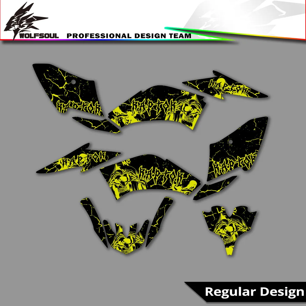 Motocross holographic Decals Graphics Sticker Kits FIT For Yamaha Raptor125 Raptor 250 YFM125 YFM250 ATV YFM 125 250 Customize