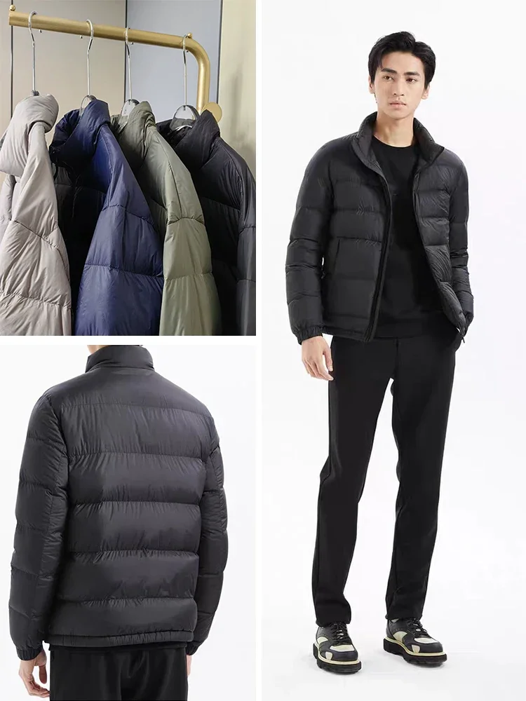 Winter Men's Puffer Jacket Business Casual Stand Collar Windbreaker Coat White Duck Down Padded Warm Down Jackets Big Size 8XL