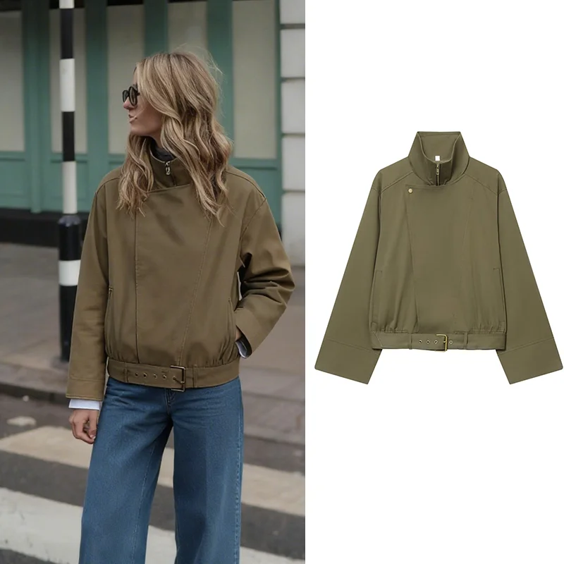 

Женский короткий плащ CharmChant, ветровка, осенняя мода, элегантный повседневный плащ с длинными рукавами, новые куртки, трендовая верхняя одежда 2025 года