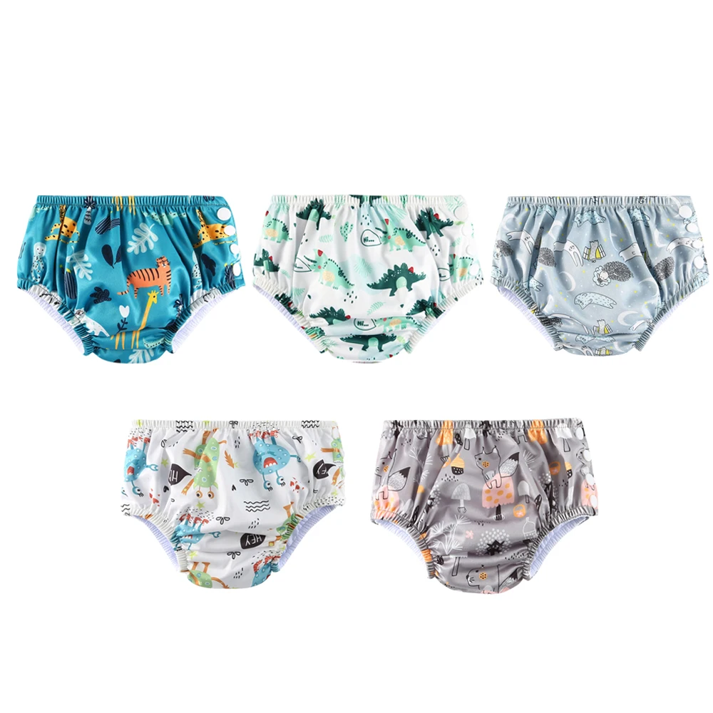 Babyland 5pcs/Lot Baby Swimming Pool Diaper Waterproof Cloth Diapers Swimwear for Kids Pool Pant Swimming Nappy Fit For 0-3Y