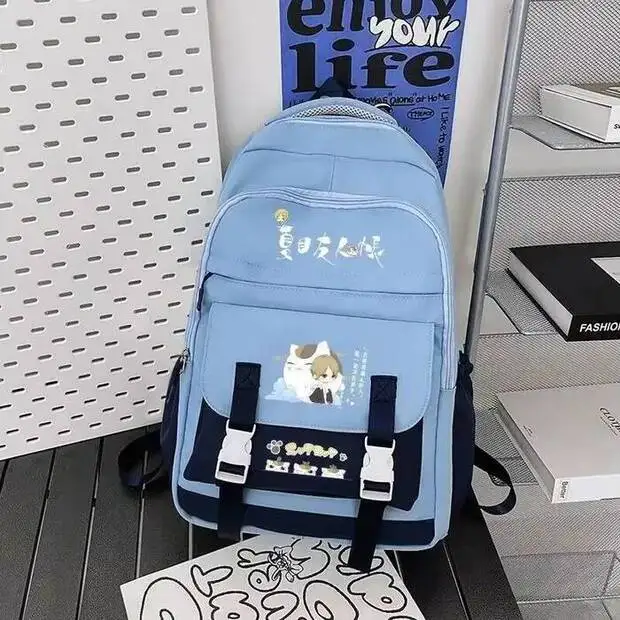 

Breathable Meshblack Blue Pinkmadara Cat Natsume's Book Of Friendsnatsume Yujinchoschool Bags Backpacks Girls Boys Anime Game