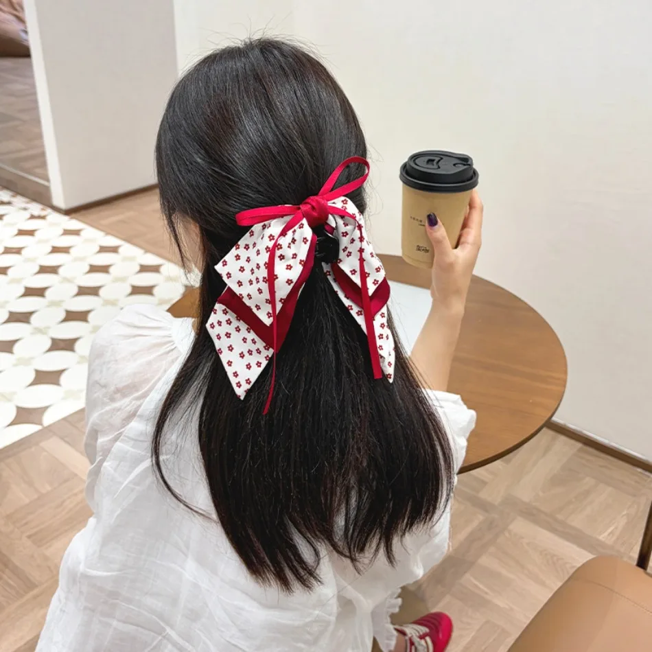 Princess Series Sweet Little Girl Princess Head Red Bow Hairpin Net Red Polka Dot Children Updo Grab Clip Hair Accessories HP01