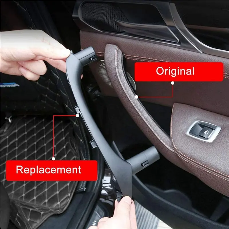 5X Car Interior Inner Door Pull Handle Pull Trim For-Bmw F25 F26 X3 X4 2011-2017,Front & Rear Right Side Black