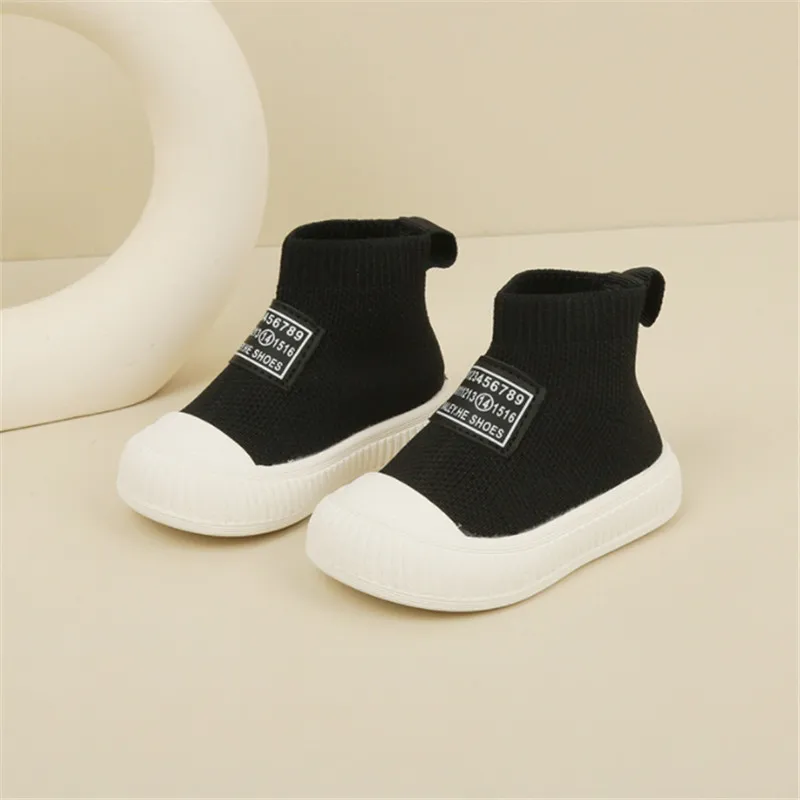 2023 New Autumn Baby Shoes Knit Breathable Kids Boys Ankle Boots Soft Sole Casual Fashion Toddler Girls Boots