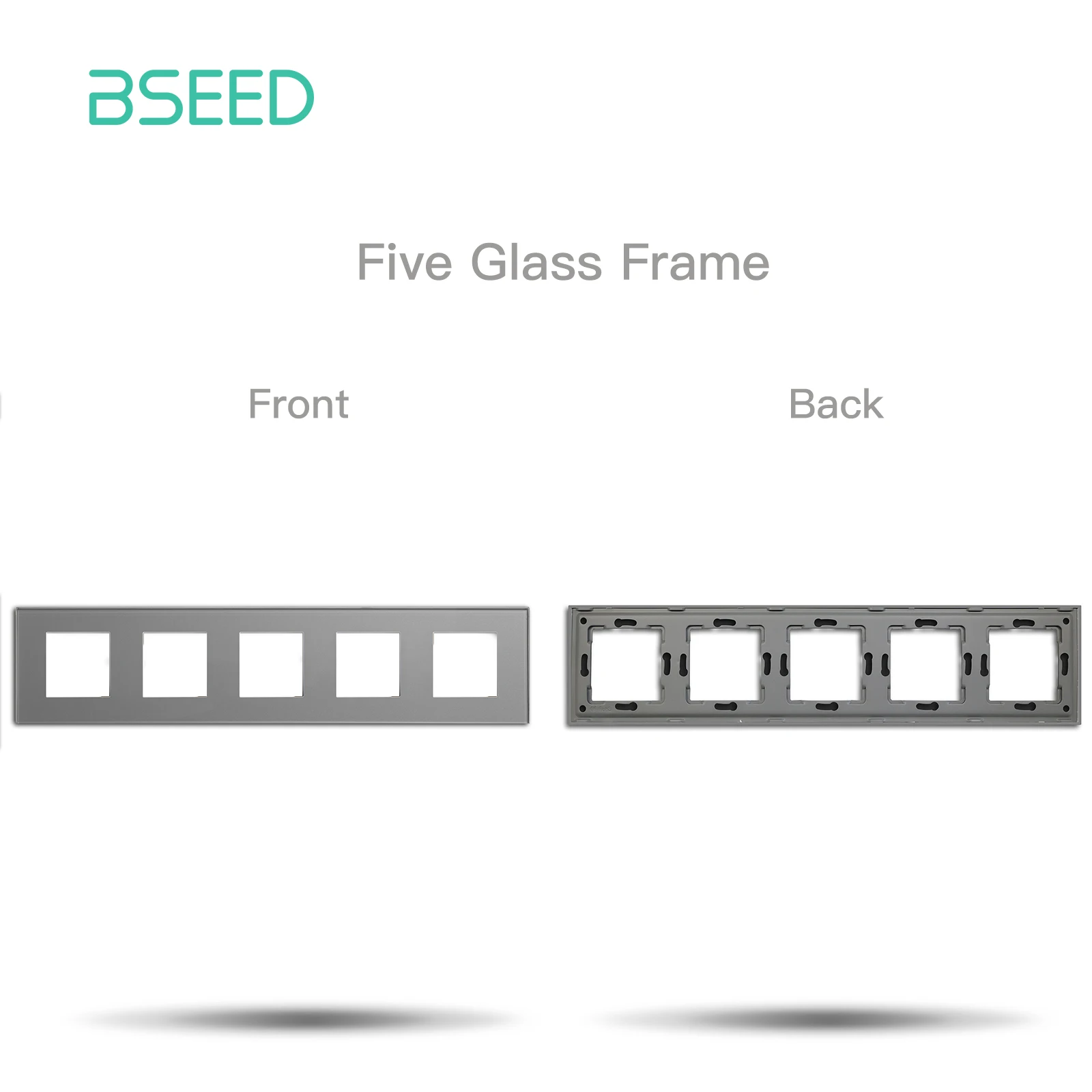 BSEED EU-Standard Nur Kristallglas-Panel-Funktionsteile Einzel-Doppel-Dreifach-Rahmen Weiß Schwarz DIY Heimwerker