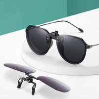 UV400 Day Night Vision Goggle Clip UV Protection Polarized Lens Myopia Glasses Clip Anti-glare Turn-up Clip-on Sunglasses