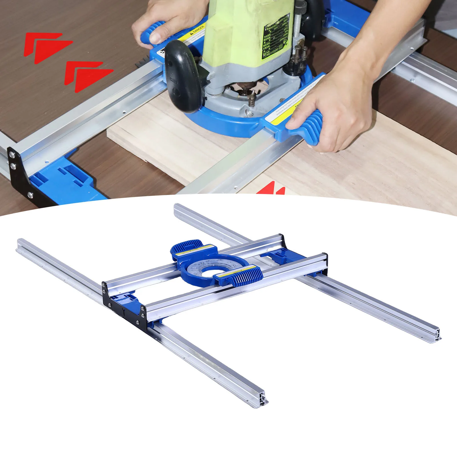 

Router Sled Precise Positioning Aluminum Alloy Slab Flattening Router Jig for Wood Board End Face Plate Resin Projects