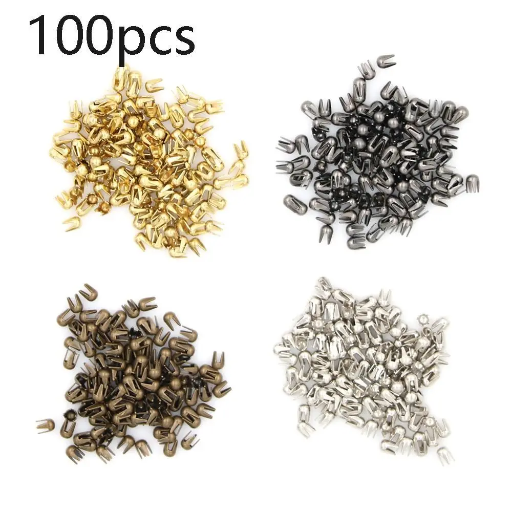 100PCS 2mm Mini Buckle Round Bead Claw Hammer Super Small Doll Clothes Buckle ToySewing Accessories