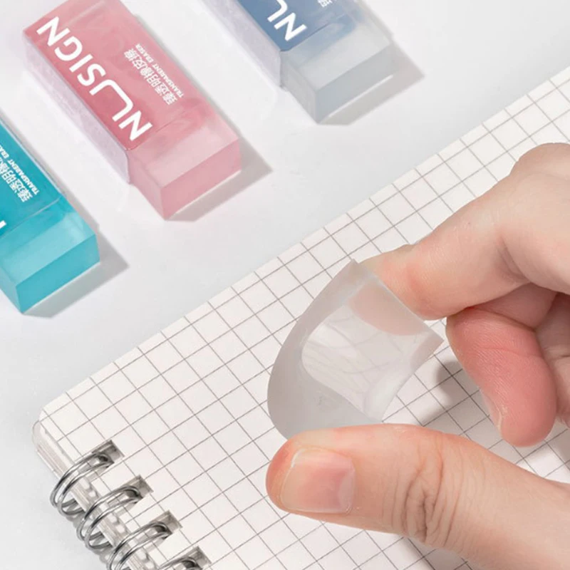 1 قطعة المطاط الشفاف محايات لينة بلون مسح نظيفة لوازم مكتبية للطلاب جميل البساطة تصميم ممحاة