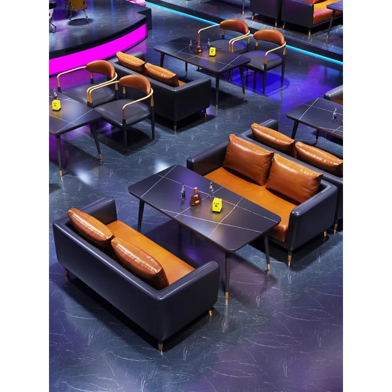 Internet celebrity light luxury high-end  booth sofa cafe barbecue restaurant music dining bar  table and chair co