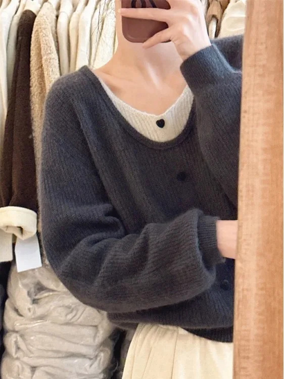 Lose Lange Sve een Gestrickte Pullover Koreanische Sle Zwei-Stück Bequeme Herbst Winter Neue Ankunft frauen Faion Top