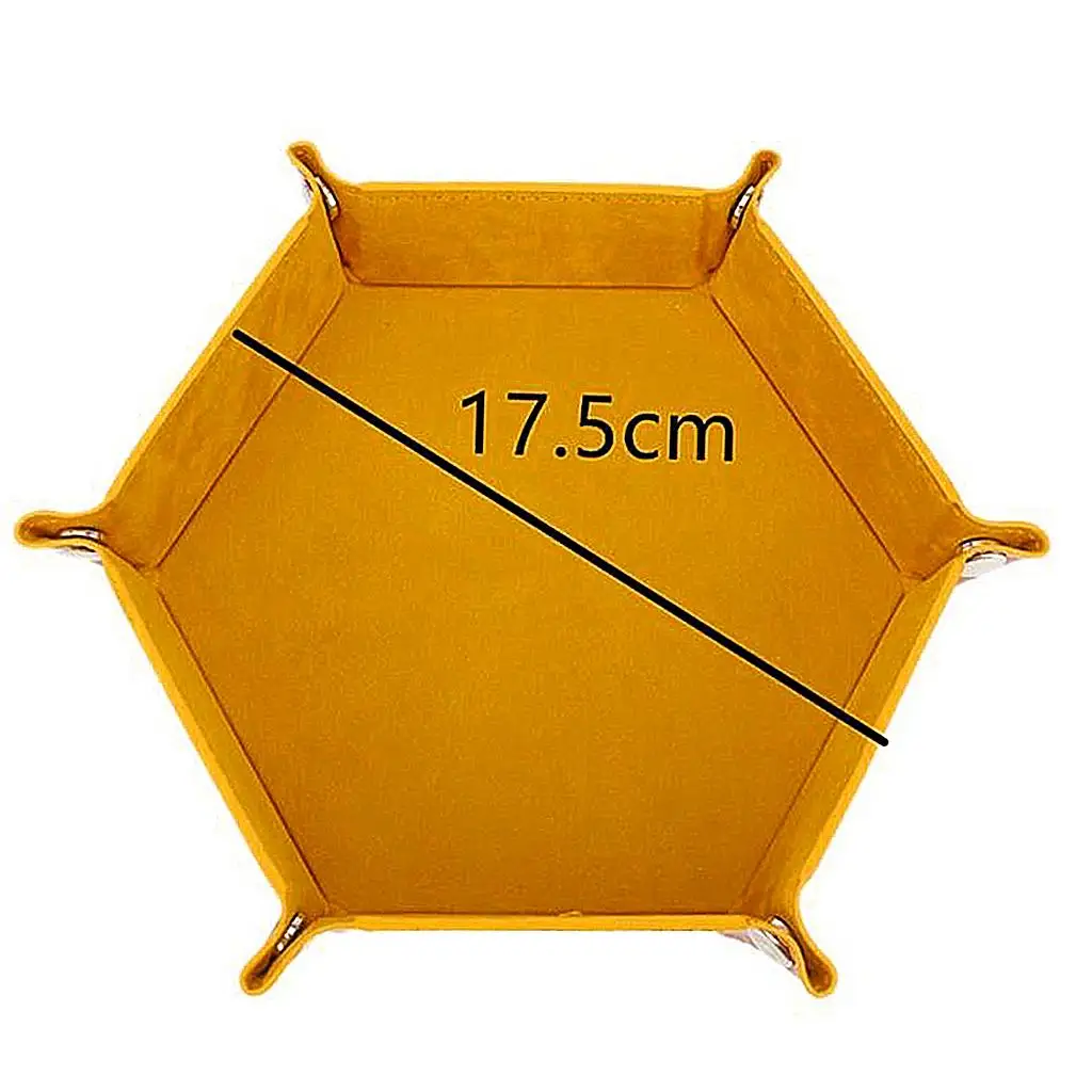 Plateau à dés hexagonal Portable, boîte de rangement pliable en cuir, tapis en flanelle pour jeux roulants et fêtes