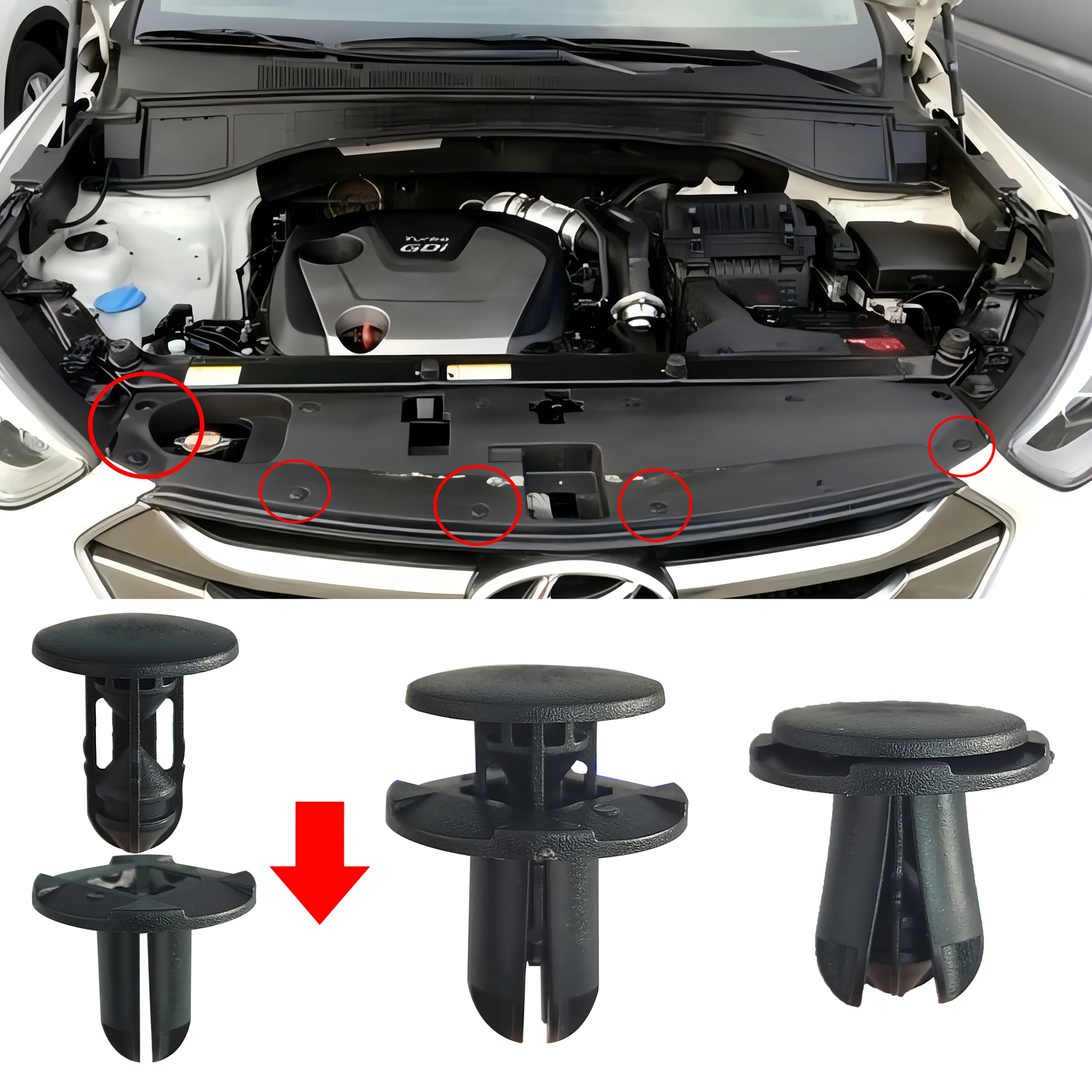 10/30/50Pcs Plastic Fasteners Fixing Clips for Hyundai Kia 86595-2T500 Bumper Fender Liner Splash Shield Auto Body Retainer Clip