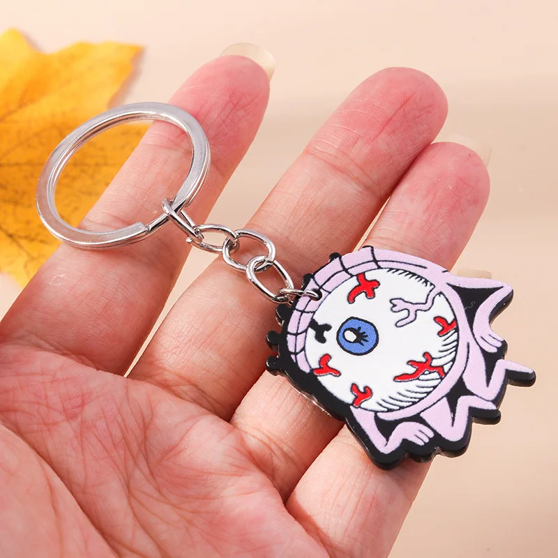 1Pcs New Fashionable Trendy Cartoon Monster Eye Keychain Personalized Creative Fun Anime DIY Niche Versatile Accessories Jewelry