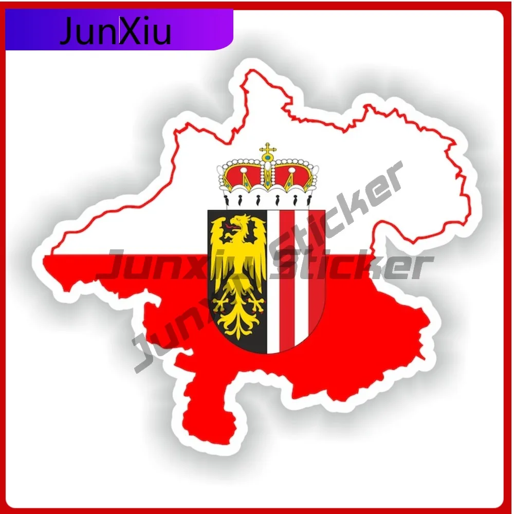 

Upper Austria National Emblem Map Shape And Outline Vinyl Decals Graphics Suv Bumper Side Decals For Car Custom Motorcycle Helme
