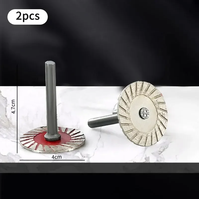 2PCS 4cm Cutting Blade Stone Carving And Engraving Small Section Electric Grinder Hot Press Ripple Dry Cutting Handle Saw Blade