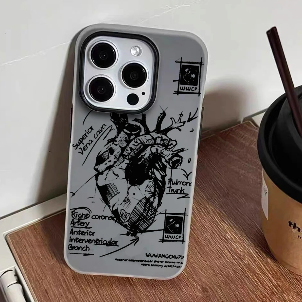 Für iPhone 17 15 16 14 Pro Max Hülle Plus Herz-Graffiti-Stil Cover Für iPhone 13 11 12 ProMax XS XR 8 Plus Bonbonfarben Hüllen – Detail 6