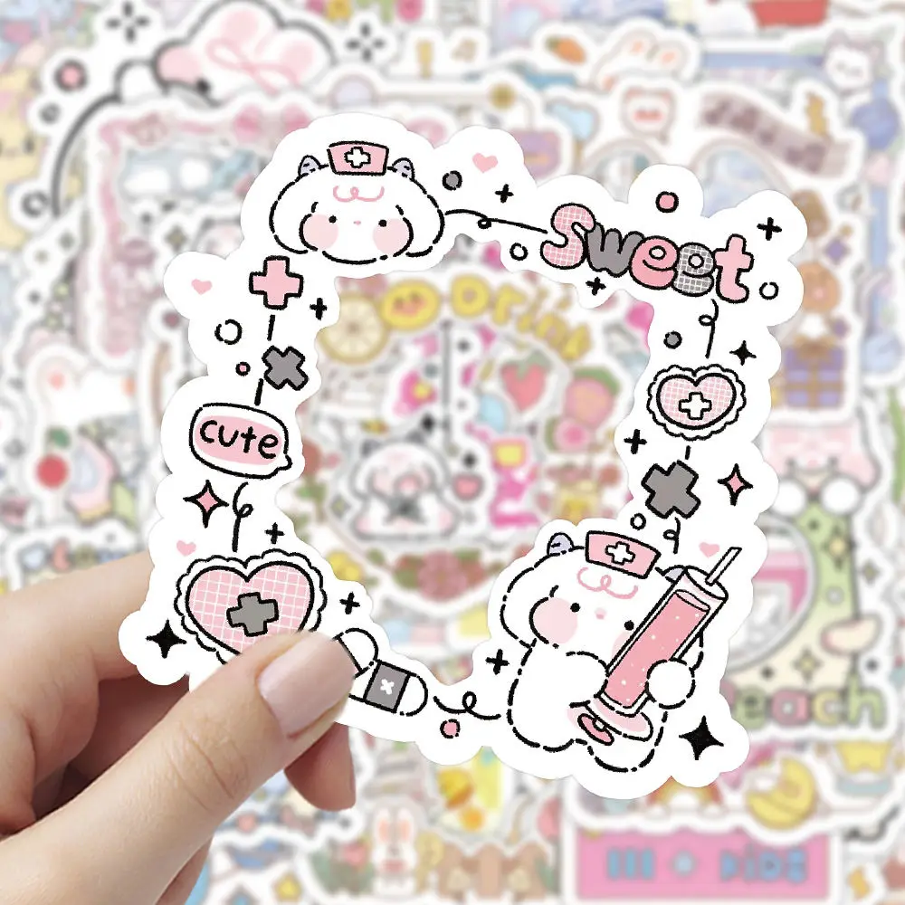 60PCS Sanrio Kawaii Cute Cartoon Avatar Frame Sticker Notebook Phone Case Refrigerator Guitar Decoration DIY Sticker Wholesale