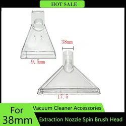 38Mm Stofzuiger Extractiemondstuk Spinborstelkop Doorzichtig Draaibaar Mondstuk Tapijt Reiniger Droger Stofzuiger Onderdeel Stofzuiger